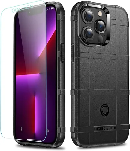 Vista 32 de Funda para iPhone 13, Rugged Shield 8 pies a prueba de caídas TPU Armadura gruesa Funda protectora táctica compatible con iPhone 13 (6.1 pulgadas)