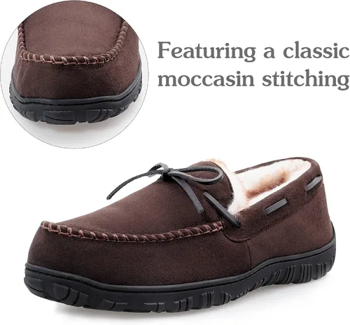 Vista 2 de shoeslocker Pantuflas para hombre cálidas y cómodas de felpa