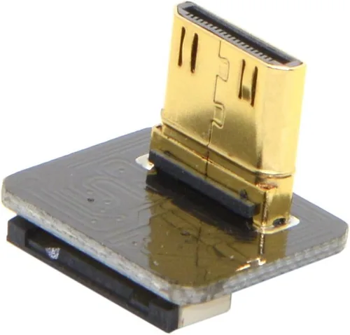 Vista 4 de chenyang FPC 20Pin Mini HDMI plano macho 90 grados abajo en ángulo conector para cable de cinta, Raspberry Pi, GoPro, mini pantalla, dron, cámara