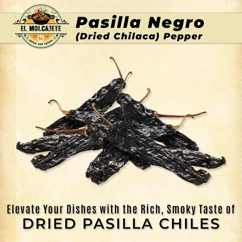 Vista 3 de Pasilla Chiles 8oz Chilaca entera seca chile mexicana suave