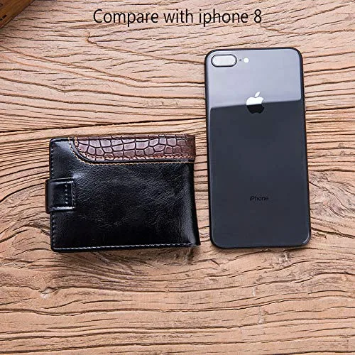 Vista 6 de Vintage cuero cerrojo pequeña monedero bolsillo monedero titular de la tarjeta hombres carteras dinero cartera hombre bolso embrague masculino