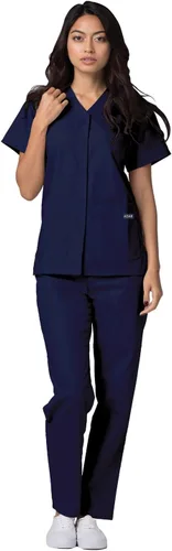 Vista 4 de Adar - Ropa quirúrgica universal para mujer - Top médico con cierre frontal