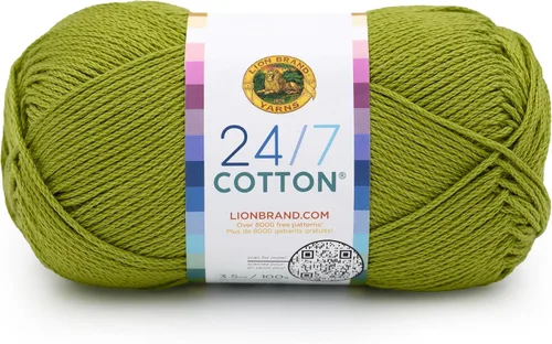 Vista 25 de Lion Brand Yarn - Hilo ligero 24/7 de algodón para tejer, hacer ganchillo y manualidades, Ámbar, paquete de 1 Light Worsted 100% Mercerized Cotton