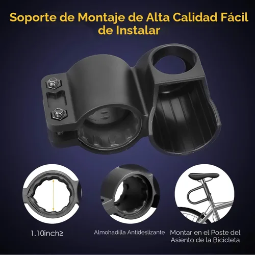 Vista 6 de Candado de bicicleta resistente antirrobo, cerradura en U para bicicleta con llave con cable de seguridad de 4 pies y soporte de montaje