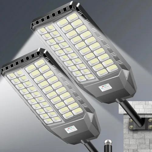 Vista 8 de Farolas solares profesionales grandes de 10000 W para exteriores con carcasa gruesa, luz de calle de grado comercial, del atardecer al amanecer