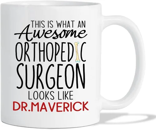 Vista 13 de Taza de café con nombre personalizada para hombres, mujeres, cirujano médico, taza de café blanca personalizada para cirujano ortopédico, taza