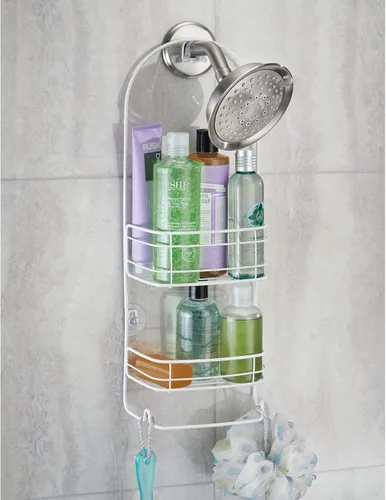 Vista 2 de InterDesign 58652 Rondo - Organizador de ducha para champú, acondicionador, jabón, color blanco