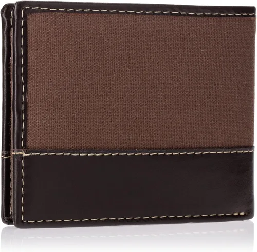 Vista 19 de Timberland Cartera de lona de cuero Baseline para hombre con bolsillo abatible adjunto