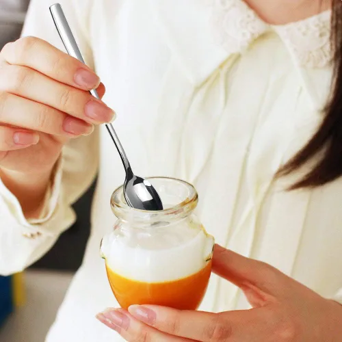 Vista 5 de Cuchara de té helado de mango largo, cuchara de café, cucharas