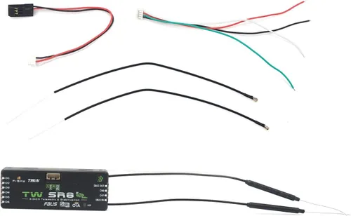 Vista 8 de FrSky TW GR8 Receptor dual de 2.4 GHz con sensor Vario 8 salidas PWM Redundante SBUS Telemetría RC Glider Compatible con FBUS/S.Port OTA actualizable