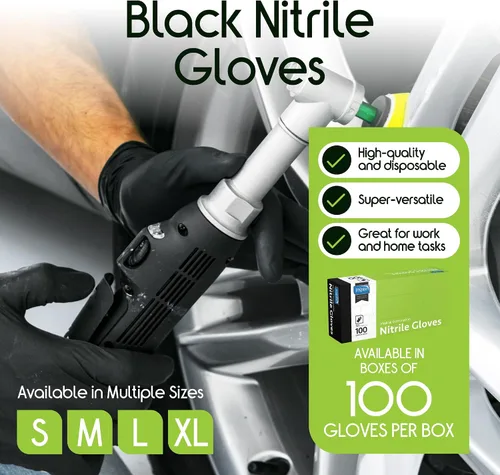 Vista 2 de Inspire Guantes desechables de nitrilo negro 4.5 guantes de limpieza de cocina médica desechables de nitrilo