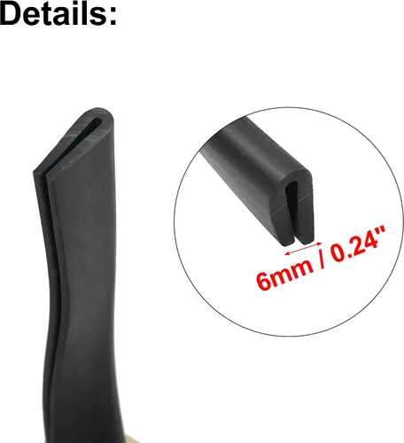 Vista 6 de X AUTOHAUX 4.92 pies 4.9 ft protector de borde de puerta de coche de goma protectora etiqueta de repuesto negro