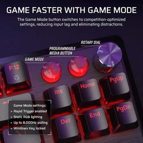 Vista 12 de Corsair K70 PRO TKL RGB Teclado mecánico con cable para juegos sin llave Efecto Hall pre-lubricado MGX Hyperdrive interruptores ajustables, SOCD