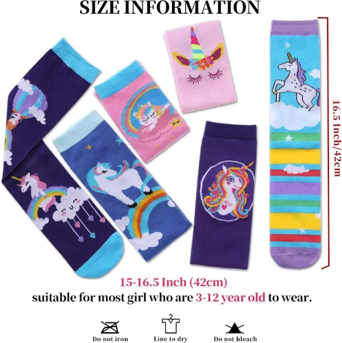 Vista 3 de Calcetines hasta la rodilla cálidos de algodón con diseño de animales para niñas