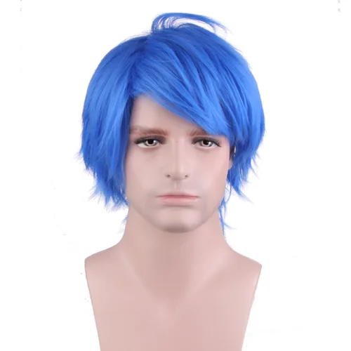 Vista 28 de RightOn Peluca marrón corta para disfraz, pelucas cortas marrones para hombre y mujer, fiesta de cosplay