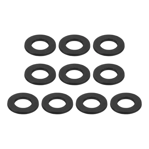 Vista 10 de Uxcell Arandela plana de acero al carbono para pernos M8, 10 piezas M8 x 16 x 1.5mm, aleación de acero negro oxidado de grado 8.8, sujetadores