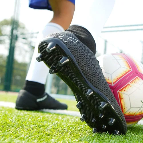 Vista 7 de Botas de fútbol para hombre con tacos de fútbol para hombres y niños grandes, zapatos de punta alta para jóvenes, entrenamiento profesional