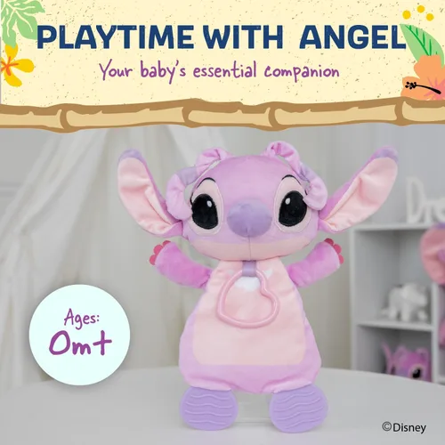 Vista 4 de Kids Preferred Disney Baby Lilo and Stitch Angel - Mordedor de peluche para bebés recién nacidos, niños y niñas, 10 pulgadas