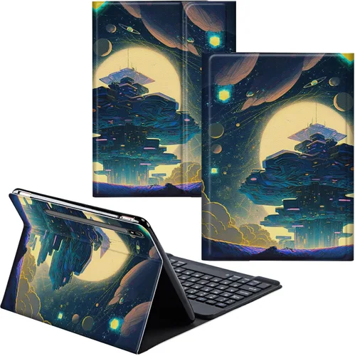 Vista 86 de Funda para Samsung Galaxy Tab S6 Lite 2022/2020 Teclado inalámbrico desmontable y cubierta de cuero PU Funda protectora para Samsung Galaxy Tab S6