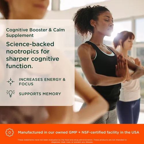 Vista 3 de The Genius Brand Genius Mindfulness - Suplemento para la salud cerebral - Apoya una mentalidad saludable - Apoyo a la calma, energía, memoria