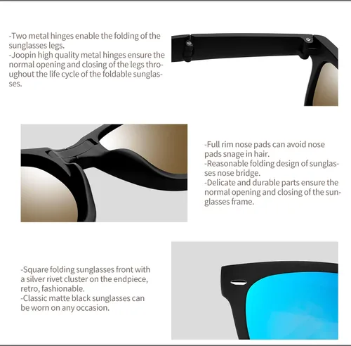 Vista 5 de Joopin Gafas de sol cuadradas polarizadas con protección UV para hombre y mujer