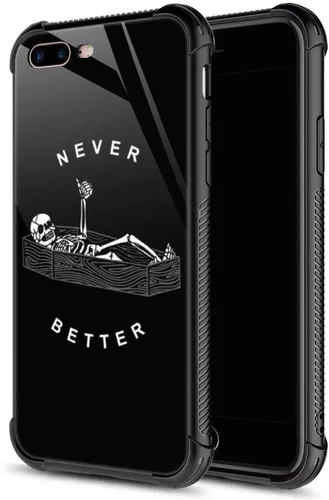Vista 29 de ZHEGAILIAN Funda compatible con iPhone 7P/8P, AK 47, carcasa de munición para ametralladora AK 47, parte trasera de vidrio templado + funda