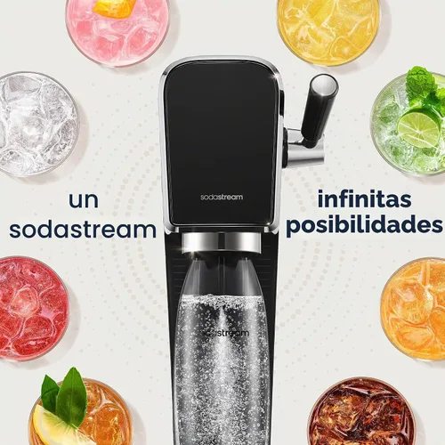 Vista 8 de SodaStream Máquina de agua con gas Art (negro) con CO2 y botella apta para lavavajillas