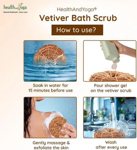 Vista 7 de SoulGenie HealthAndYoga™ BronzLift Kansa Masajeador facial adicional natural Vetiver Bath Scrub