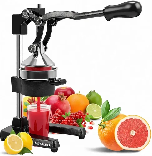 Vista 6 de Exprimidor de hierro fundido, exprimidor de hierro fundido resistente para exprimir jugo fresco de naranjas, limones, granadas, sin esfuerzo