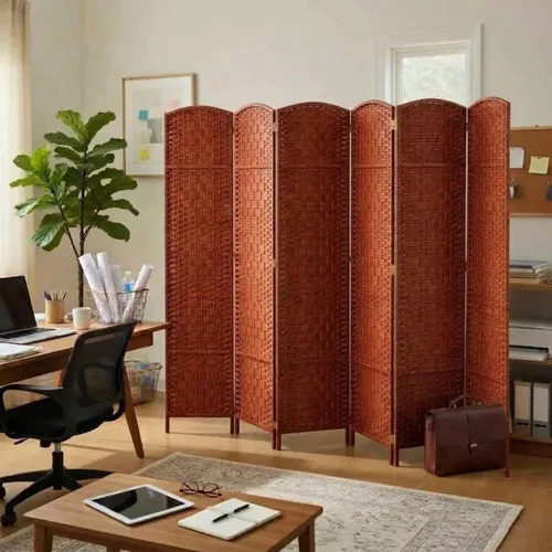 Vista 14 de Legacy Decor 8 Panels Room Divider Privacy Partition Screen Bamboo Fiber Natural Color 5.9 ft High X 11.7 ft Wide