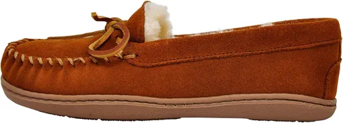 Vista 7 de Minnetonka Moc de suela dura de oveja para mujer, Tan dorado
