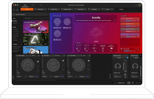 Vista 6 de Evans Sistema de sonido híbrido de percusión sensorial: incluye software, interfaz de audio, 3 sensores de batería y cables, transforma cualquier