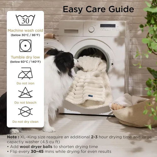 Vista 7 de Bedsure ComfyFleece® - Mantas impermeables para perros grandes, 50 x 60 pulgadas, color crema