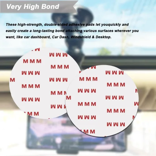 Vista 6 de Paquete de 10 almohadillas adhesivas circulares de doble cara de 2.953 in (2.95 pulgadas), repuesto adhesivo fuerte para automóvil para soporte