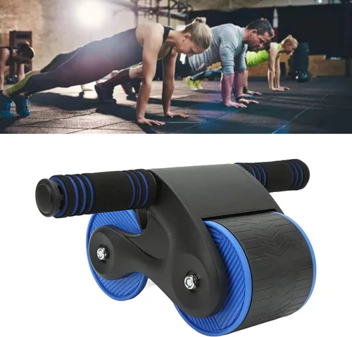 Vista 3 de Ruedas abdominales Rodillo Rueda abdominal Automática Rueda Abdominal Equipo de fitness para el hogar Curling Aparato abdominal (negro azul)