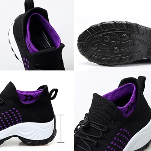 Vista 4 de Ortho - Tenis elásticos para mujer, cómodos, ligeros, para correr, correr y trotar