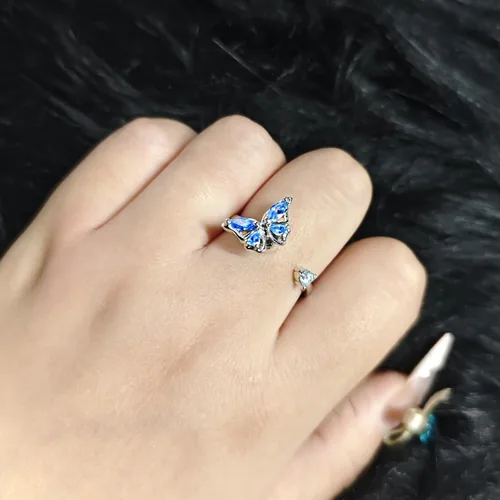 Vista 46 de Anillo de plata 925, anillos de plata ajustables para mujer, anillos de pulgar abiertos, anillos de circonio, anillos ajustables, anillos abiertos
