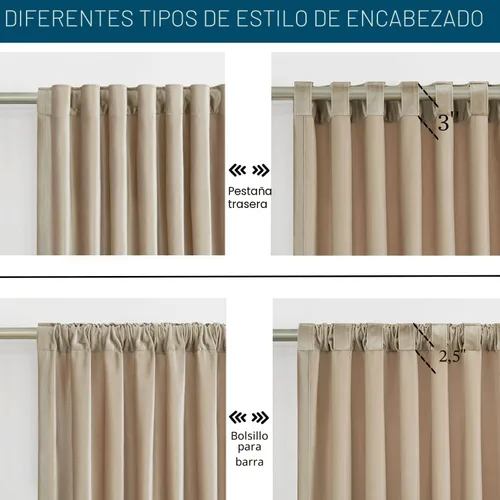 Vista 2 de PRIMROSE Cortinas de terciopelo champán de 63 pulgadas de largo para sala de estar, juego de 2 paneles opacos, bolsillo para barra, pestaña trasera