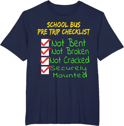 Vista 47 de Camiseta de camionero para conductor de autobús escolar CDL, Negro, S