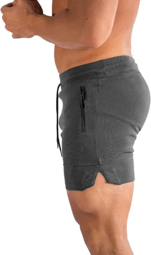 Vista 2 de PIDOGYM Pantalones cortos de entrenamiento para hombre de 5 pulgadas, pantalones cortos ajustados para culturismo, correr, entrenamiento