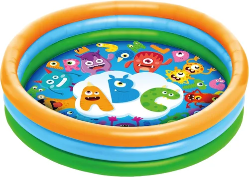 Vista 9 de Piscina inflable de 3 anillos – Flotadores de piscina para niños de 51 pulgadas con diseño de acuario – Piscina redonda para niños de 3 anillos