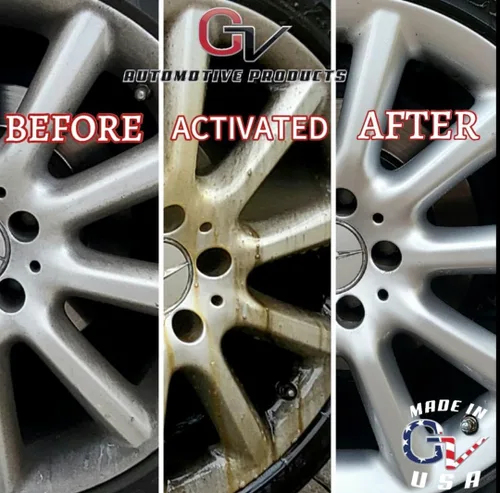 Vista 7 de GV Automotive Products Ultimate Radiant - Limpiador de llantas cromadas y rines en aerosol – Seguro, listo para usar, pule, brilla y elimina