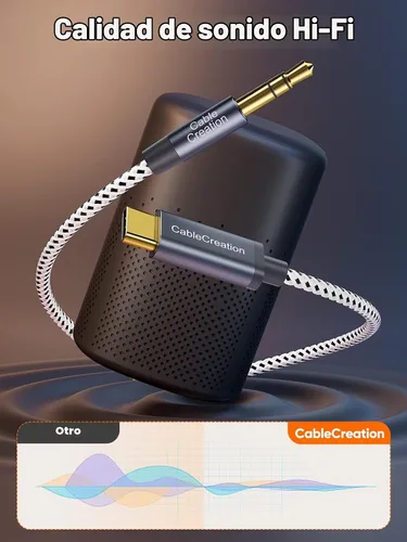 Vista 5 de CableCreation Cable de audio USB C a conector auxiliar de 0.1 in de 4 pies