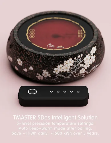 Vista 2 de TMASTER Placa eléctrica de 1200 W, placa caliente redonda de cerámica, estufa portátil de cocina, calentador eléctrico para hervir, hacer té, café