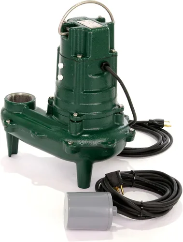 Vista 2 de Zoeller 267-0032 Waste-Mate 2 in. 115V 9.4A 1/2 hp 128 gpm NPT Bomba de aguas residuales de hierro fundido verde