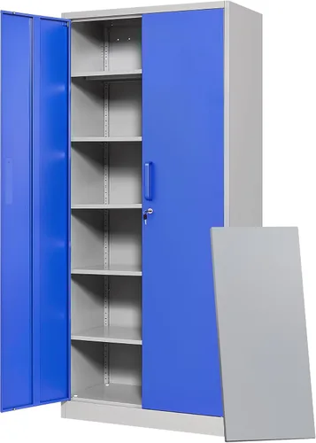 Vista 12 de Letaya Armario de almacenamiento de metal de 71 pulgadas de alto con 2 puertas y 4 estantes, armarios altos de despensa de cocina, organizadores