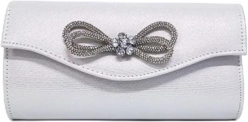 Vista 11 de Gets Bolso de noche para mujer, bolso de mano con lazo de diamantes de imitación para mujer, fiesta, boda, baile de graduación, cóctel, bolsos