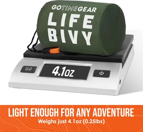 Vista 4 de Go Time Gear Life Bivy Emergency Survival Sleeping Bag Thermal Bivy - Use as Emergency Bivy Sack, Survival Sleeping Bag, Mylar Emergency Blanket