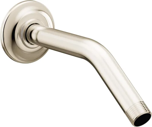 Vista 5 de Moen S122BN Brazo de ducha estándar de 8 pulgadas con brida a juego incluida, níquel cepillado