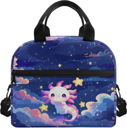 Vista 8 de doginthehole Bolsa de almuerzo portátil de teñido anudado azul, bolsa de almuerzo, organizador reutilizable, hielera para adultos, al aire libre